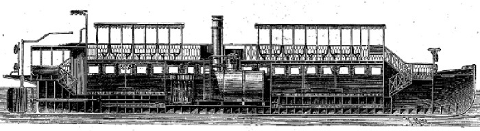 Bateau-mouche express coupe longitudinale
