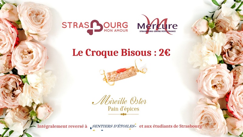 Le croque bisous de Mireille Oster Les croques bisous de Mireille Oster en vente à l'hôtel Mercure Petite France pour Strasbourg mon Amour
