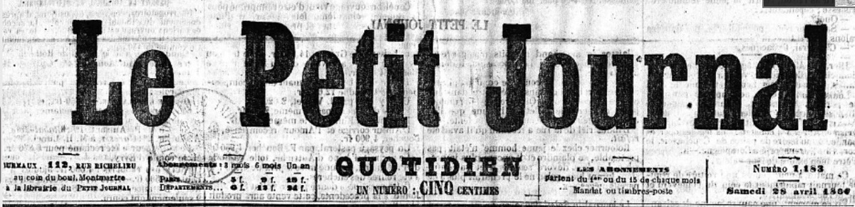 Le Petit Journal, édition du 28 avril 1866.