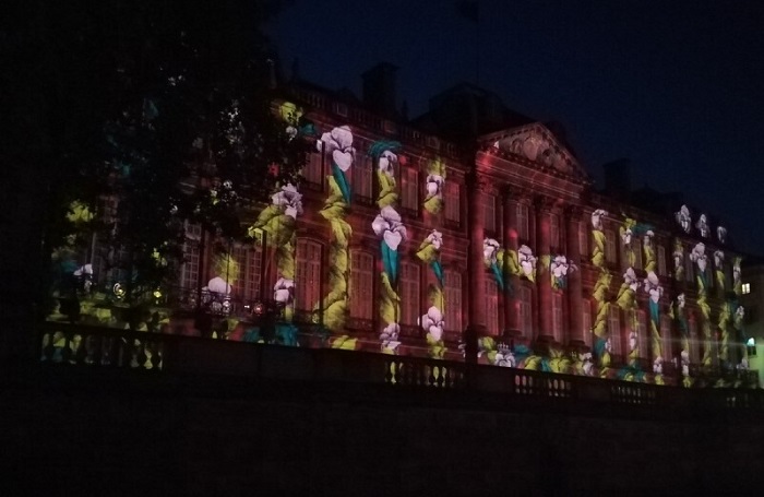 Spectacle LUX, Hortus balade suspendue, sur le Palais Rohan Spectacle LUX, Hortus balade suspendue, sur le Palais Rohan