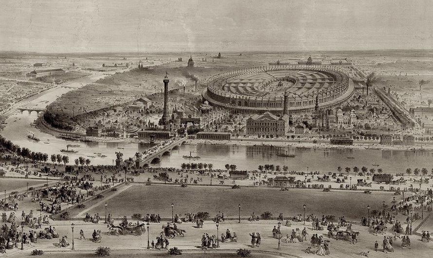 Vue de l’exposition universelle de 1867 depuis les hauteurs du Trocadéro. Librairie du Congrès. Washington. Vue de l’exposition universelle de 1867 depuis les hauteurs du Trocadéro. Librairie du Congrès. Washington.