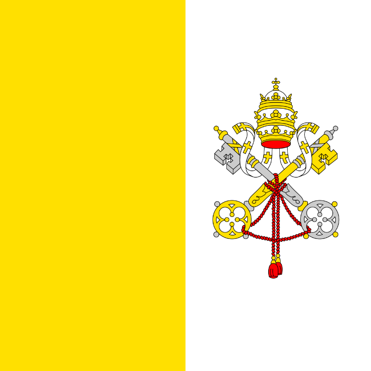 Le drapeau jaune et blanc du Vatican Le drapeau jaune et blanc du Vatican