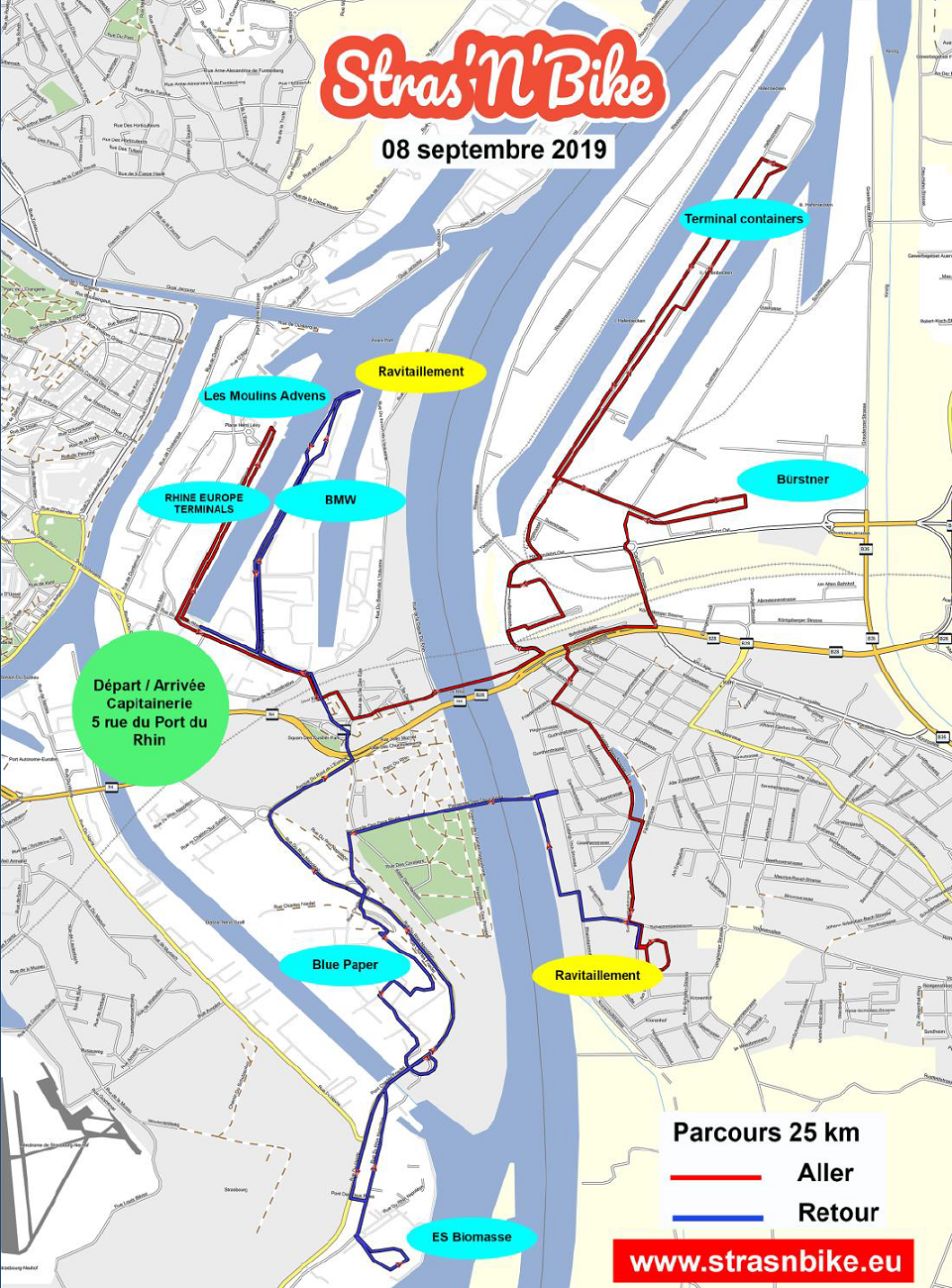 Le parcours de la Stras'n'bike 2019 La parcours de la Stras'n'bike 2019
