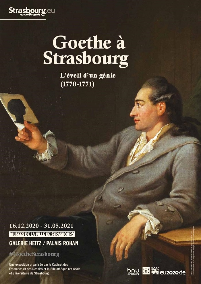 Johann Wolfgang von Goethe a 21 ans quand il arrive à Strasbourg. L'exposition met le visiteur dans les pas du jeune auteur, en se fondant sur ses écrits et sur les traces laissées pendant son séjour strasbourgeois. Copyright Musées de Strasbourg. Exposition Goethe au musée du Palais Rohan à Strasbourg