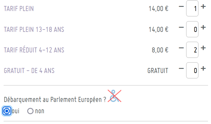 Site de réservation de l'arrêt au Parlement