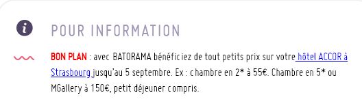Bon plan, partenariat Batorama x Hôtels Accor Strasbourg