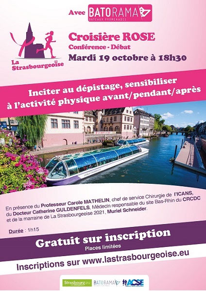 Affiche de la croisière rose de Batorama à l'occasion d'octobre rose