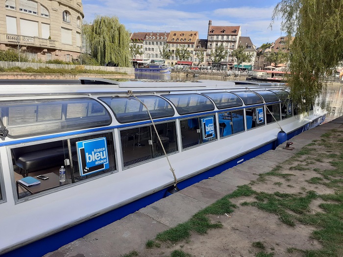 France Bleu Alsace en direct du Doubs, bateau lounge de Batorama