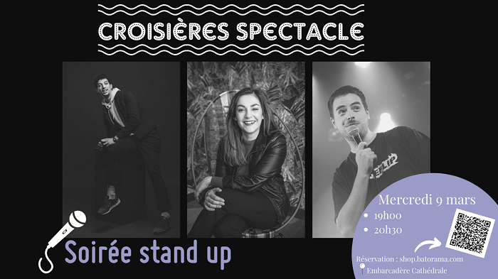 Croisière stand up mercredi 9 mars à bord du bateau lounge de Batorama