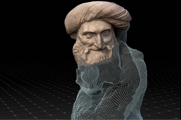 Reconstitution du buste d'homme barbu de Nicolas de Leyde © Inventive Studio Reconstitution du buste d'homme barbu de Nicolas de Leyde