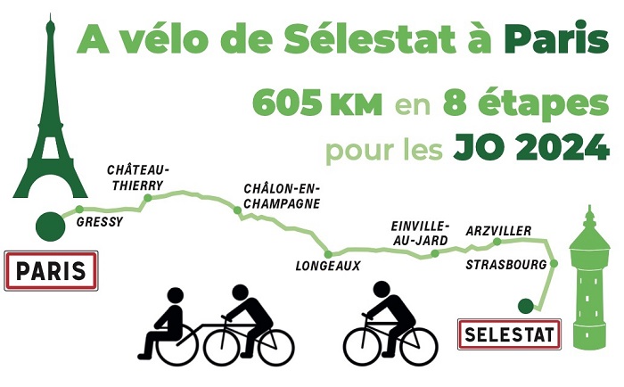 Carte slow-up JO 2024 Strasbourg Paris