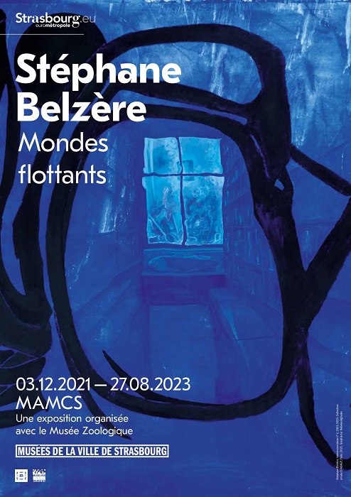 Affiche de l'exposition mondes flottants de Belzère au MAMCS