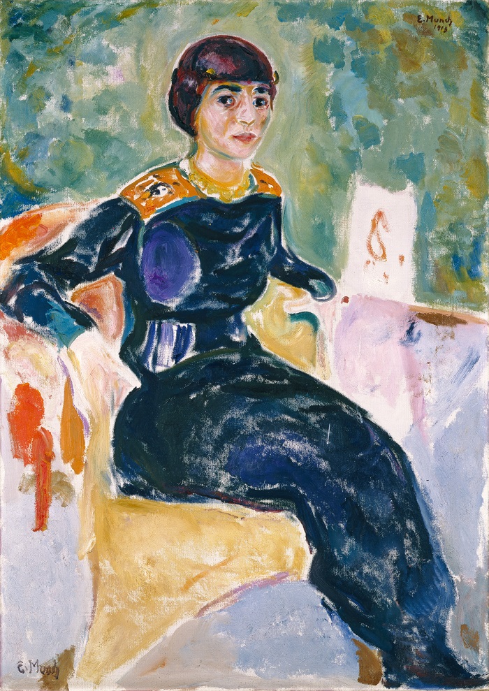 Portrait d’Elsa Glaser, l’épouse de Curt, par Edvard Munch (1913). Batorama - Exposition Kunstmuseum - MNR Palais Rohan