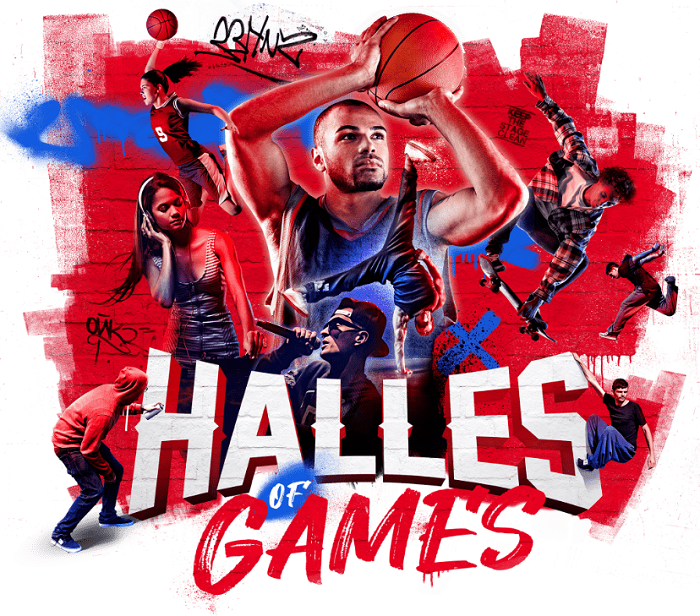 Affiche officielle des Halles of Games © Novembre Logo Halles of Games