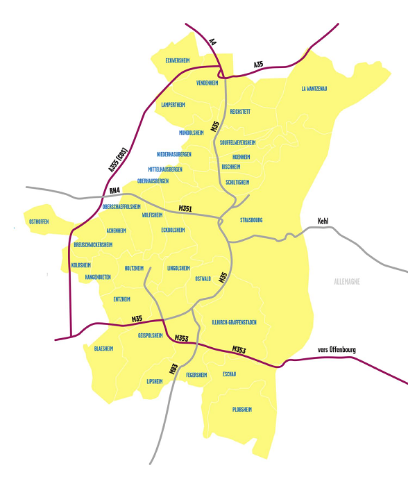 Le périmètre de la zone à faibles émissions à Strasbourg © Eurométropole Le périmètre de la zone à faibles émissions à Strasbourg © Eurométropole