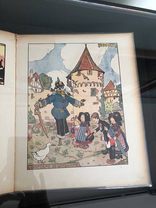 Œuvre originale de Hansi dévoilant sa haine de l’Allemand. Exposition Charles Fréger