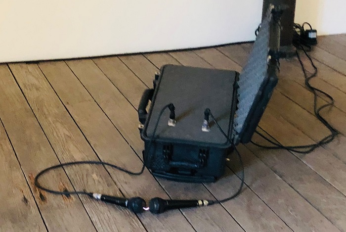 Avec Volta, Yann Leguay étudie le potentiel du comportement électrique, en tant que source d’émissions sonores. Très sensoriel. Exposition Colère divine