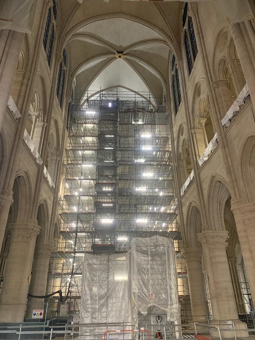 Les travaux intérieurs sont presque terminés. Chantier Cathédrale Notre-Dame de Paris