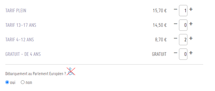 Site de réservation de l'arrêt au Parlement