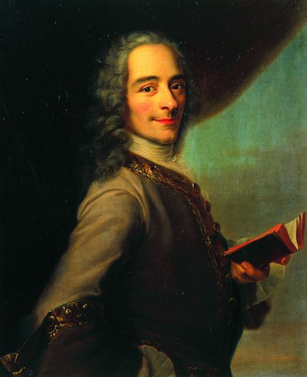 Voltaire, ou François Marie Arouet (1694-1778), écrivain et philosophe français déjà célèbre internationalement de son vivant. Portrait Voltaire